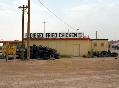 Diesel Fried Chicken, restautant sign in Van Horn, Texas