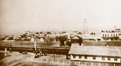 Weimar, Texas bird's eye view, 1912 old photo