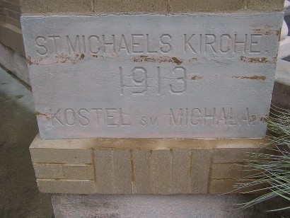 Weimar, Texas - St. Michaels Catholic Church cornerstone