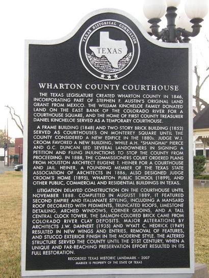 Texas - Wharton County Courthouse Historical Marker