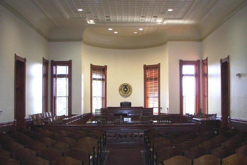 Clarendon TX - Restored Donley County Courthouse district courtroom