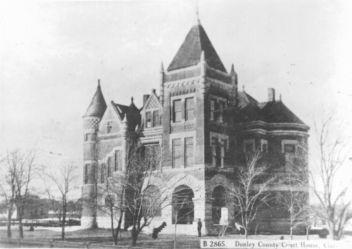 Clarendon TX - 1890 Donley County Courthouse. original condition, old photo