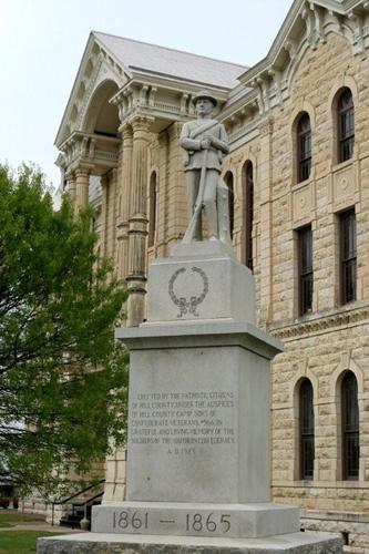 Hill County Courthouse confederate soldier statue, Hillsboro Texas