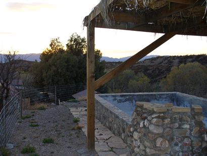 Chinati Hot Springs pool and mountain view , Texas