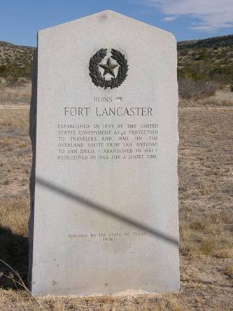 Ft Lancaster State Park TX Centennial Marker