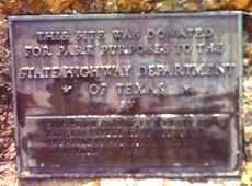 Limestone County Steele Roadside Park Plaque