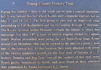 Young County History Tour Brass Marker Text