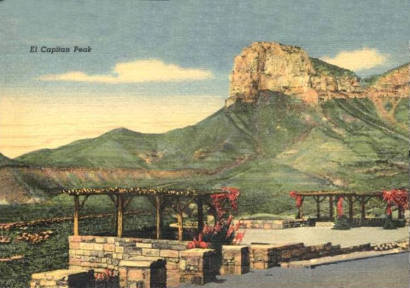 TX El Capitan Peak Road Side Park old postcard