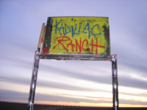 Cadillac Ranch sign, Amarillo Texas 