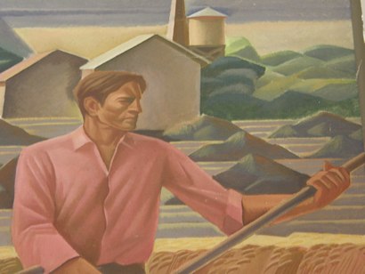 Farmer - Texas Farm, Elgin Texas Post Office Mural detail