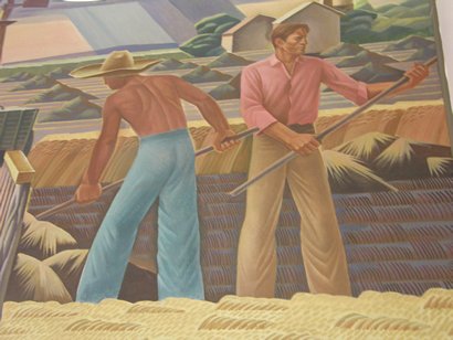 Farmers - Texas Farm, Elgin Texas Post Office Mural detail