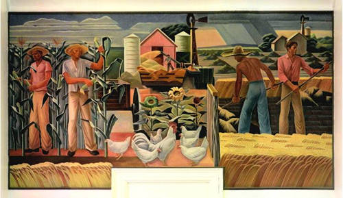 Texas Farm, Elgin, Texas Post Office Mural by Julius Woeltz, 1940