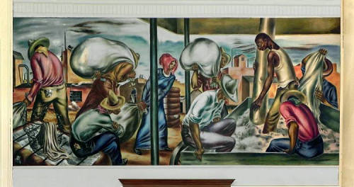 Kenedy  TX Post Office Mural Grist for the Mill by Charles Campbelll, 1939
