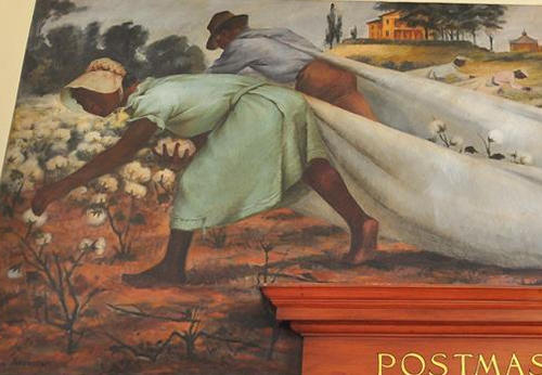 Linden, Texas Post Office Mural – The Last Crop, 1939 by Victor Arnautoff