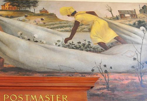 Linden, Texas Post Office Mural – The Last Crop, 1939 by Victor Arnautoff