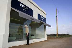 Window shopping at Prada Marfa