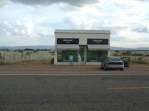 Window shopping at Prada Marfa, West Texas 