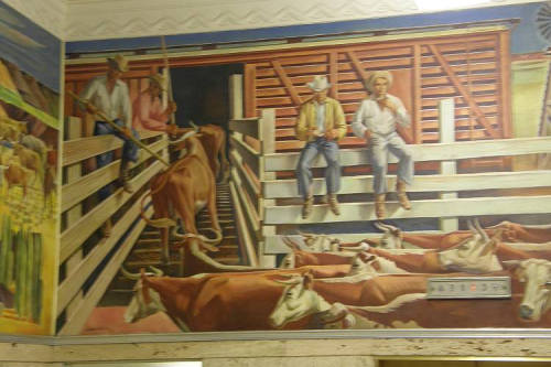 Amarillo Tx - Post Office Mural - Cattle Loading