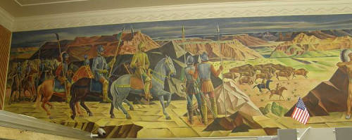 Amarillo Tx - Jullius Woeltz WPA Mural Coronado's Exploration Party