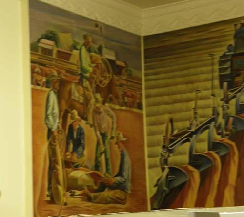 Cattle Branding - Amarillo Tx - Julius Woeltz WPA Mural 