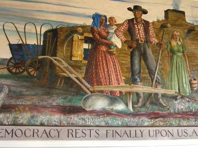 Big Spring Tx - WPA Peter Hurd Mural O Pioneers