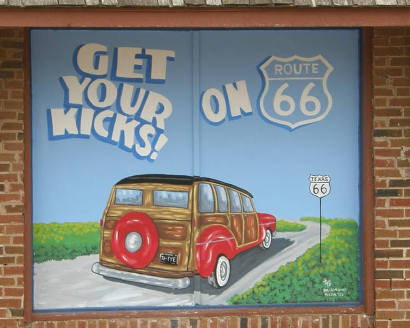 Mclean Tx Mural - Get Your Kicks  On Route 66