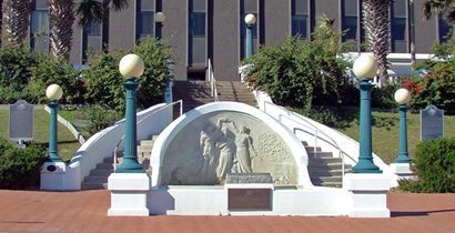 Corpus Christi, Texas - Queen of the Sea Fountain and historical  marker 