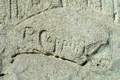P. Coppini signature - Queen of the Sea detail, Corpus Christi TX