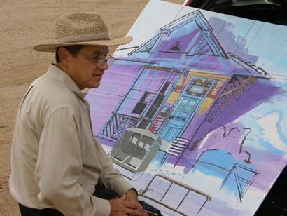 Jacinto Guevara Painting Giddings Texas depot