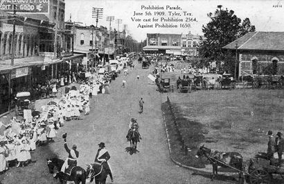 Tyler TX - Prohibition Parade, Ferguson St, June 5, 1909