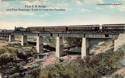 Concho River TX Bridge postmarked 1915