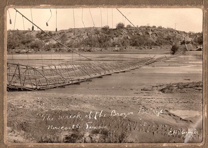 Wreck of the Brazos Bridge at Newcastle, Texas