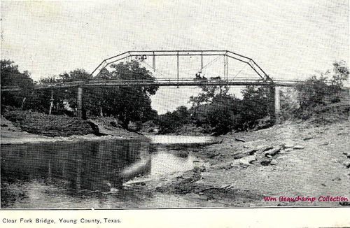 Young County, TX - Clear Fork Bridge, Postmark 1908
