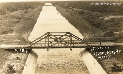 TX - Rio Grande River Canal Bridge Scene