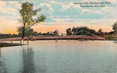 Spring Lake Park Bridge, Texarkana Ark-Tex pstmrk 1912 