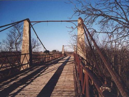Clear Fork Suspension Bridge NE of Albany Texas 