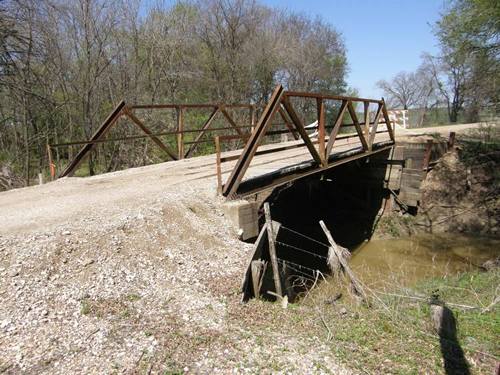 Falls County TX Wood Pony Bridge on CR481