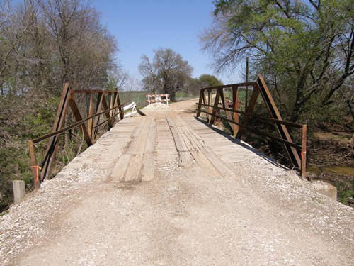 Falls County TX Wood Pony Bridge on CR481