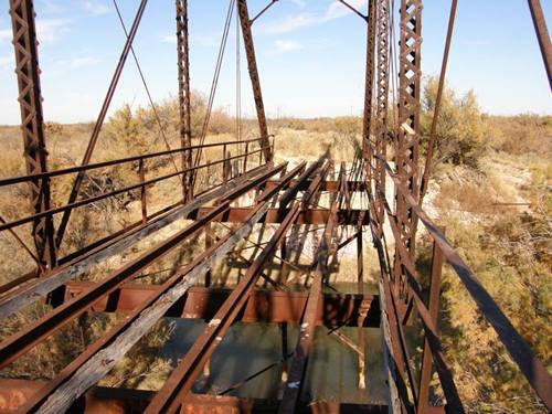 Imperial Through Truss Bridge floor beams,  Pecos River,  West Texas