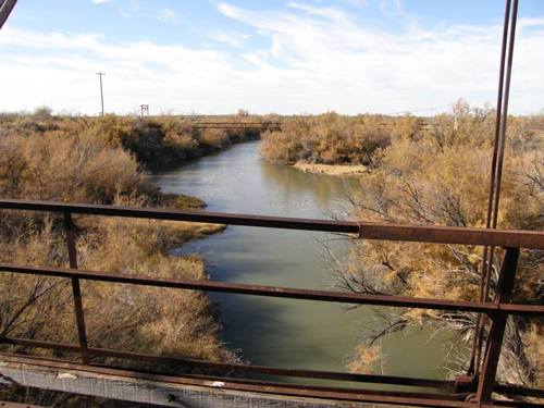 Imperial Through Truss Bridge overlooking  Pecos River,  West Texas