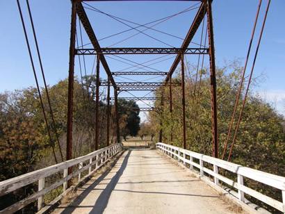 Crossing  TX CR204 San Saba River Through Truss Bridge 