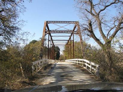 San Saba County CR204 through truss bridge over San Saba River, Texas