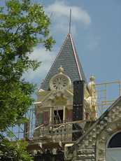 Fayette County courthouse after scaffording