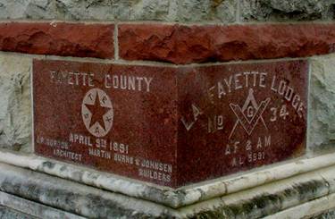 Cornerstone of Fayette County Courthouse