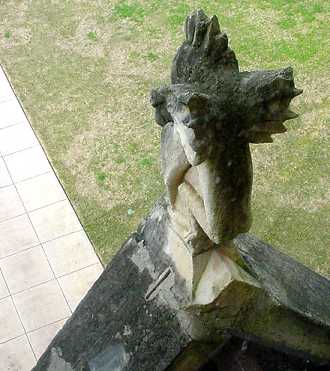 Rear view of the courthouse gargoyle