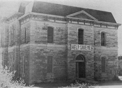 Former Blanco County courthouse in Blanco, before restoration, 1990s