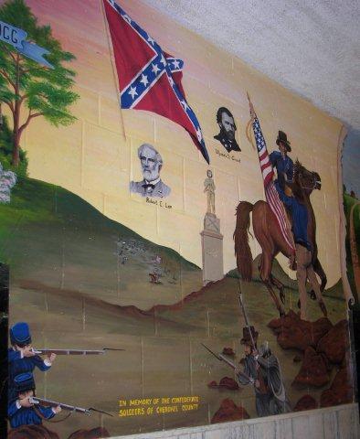 Mural of Confederate soldiers from Cherokee County  Texas 