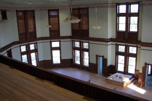 Restored DeWitt County Courthouse courtroom, Cuero Texas