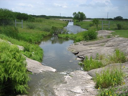 Woman Hollering Creek as it flows southeast from source ponds