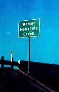 Woman Hollering  Creek road sign on I-10  Texas